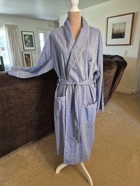 Nautica Mens Lightweight Blue Robe Sleepwear Size L/XL